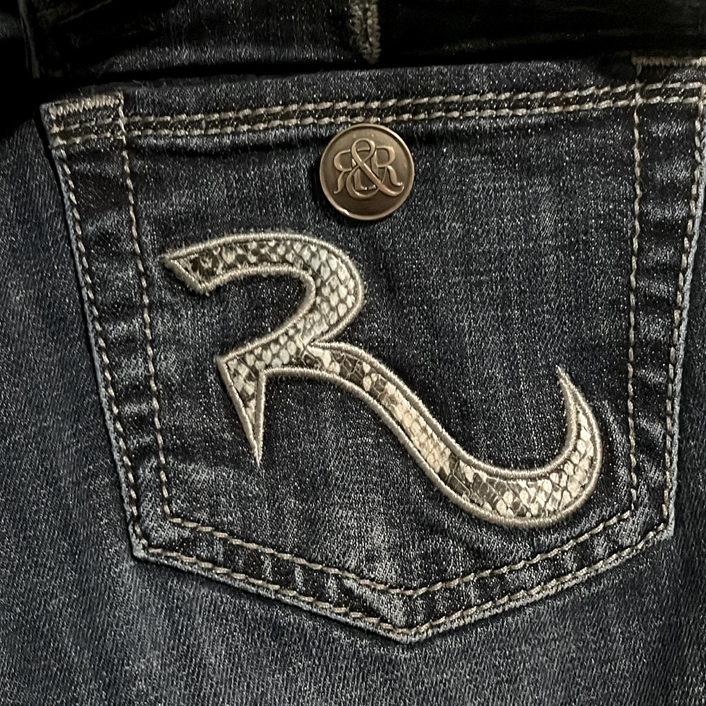 Rock Republic Womens Blue Studded Flare Jeans‎ - Picture 8 of 12